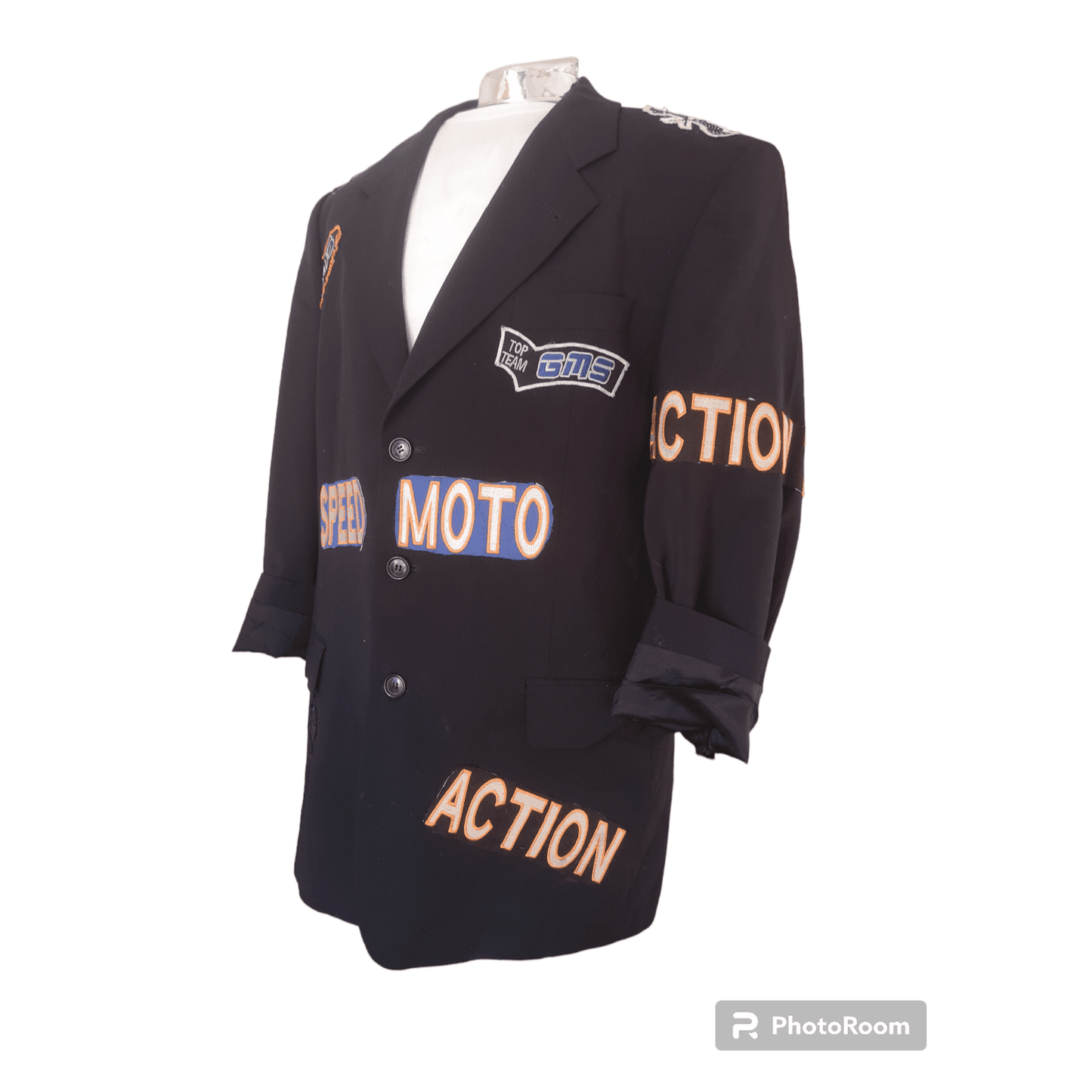 Vintage wool blazer With MOTORCYCLES theme