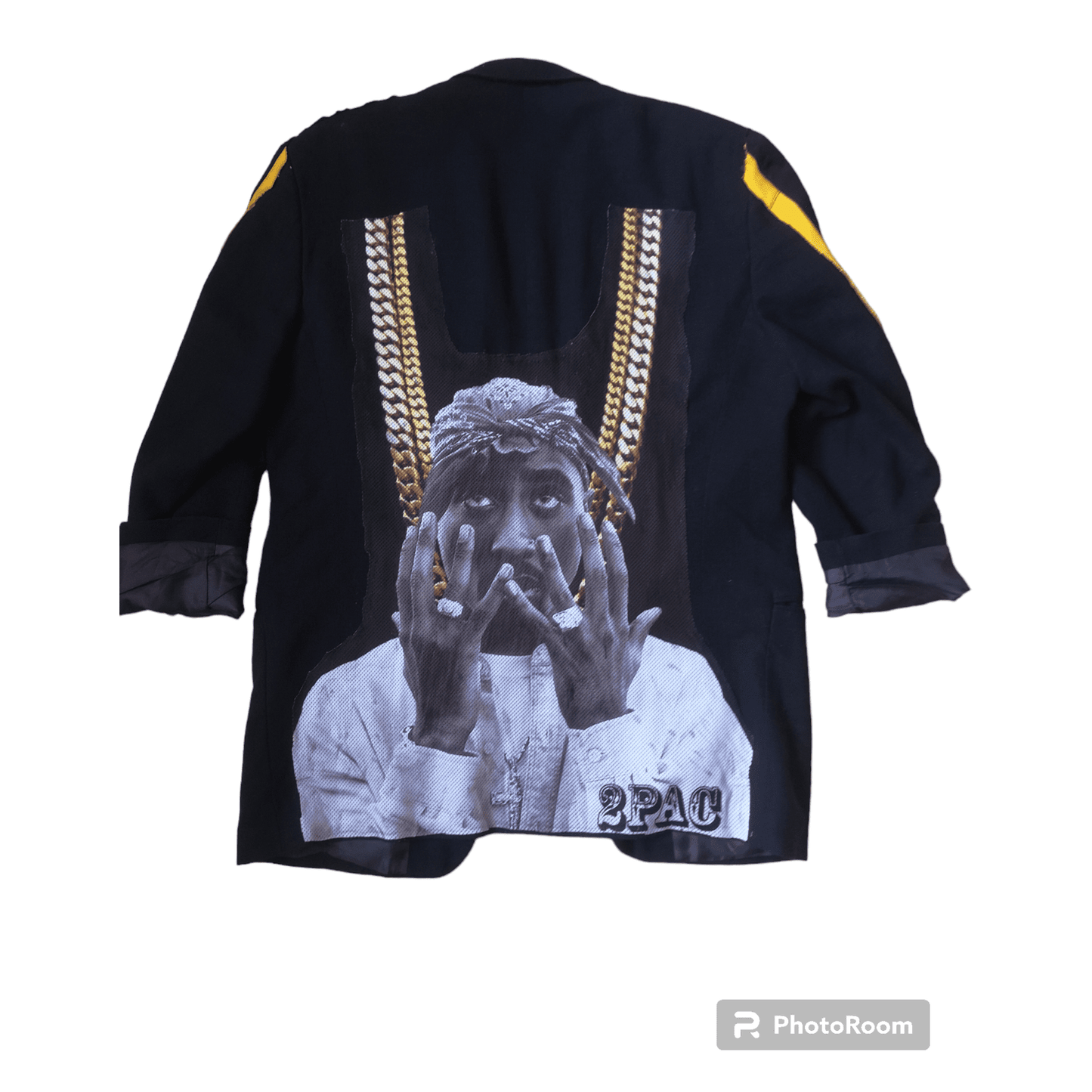 Vintage wool blazer with 2PAC theme